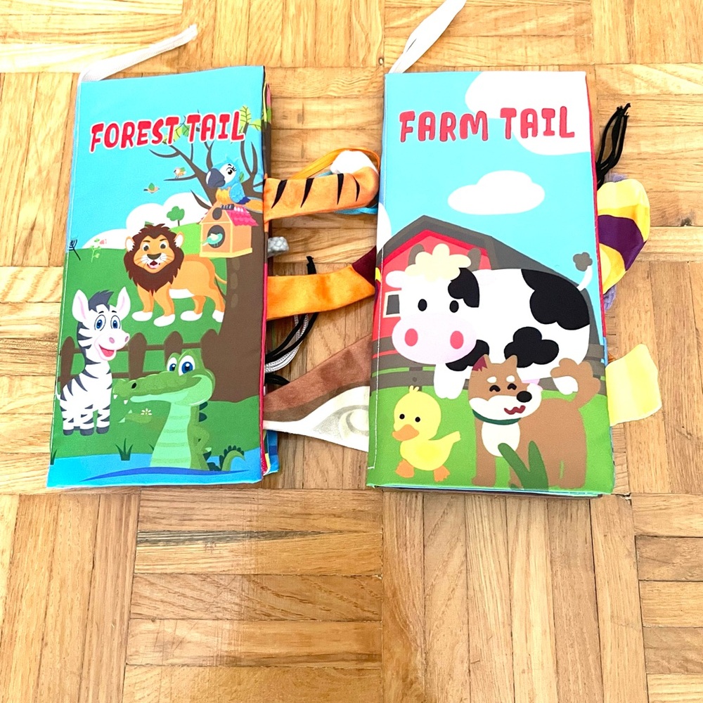 Forest and Farm Tail Cloth Books for Kids New in open box.